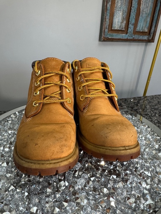 Timberland leather waterproof Wheat Nubuck Ankle Work Boots - Tan GUC 9 main image 6